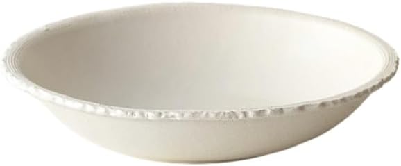 Irregular Edge Ceramic Soup Bowl White Porcelain Relief Instant Noodle Rice