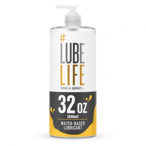 LubeLife Water-Based Lube – Personal Lubricant for Men, Women & Couples, Travel Size, Non-Staining, Easy Clean-Up, Toy-Safe, 32 Fl Oz