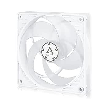 ARCTIC P12 PWM PST – 120 mm, Ventilateur Boitier Silencieux, Refroidisseur pour Unité Centrale, Pression Statique Élevée, Fonction de Partage PST, 200-1800 RPM – Blanc/Transparent