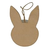  Lot de 10 Tête de lapin à suspendre 9cm, en papier mâché