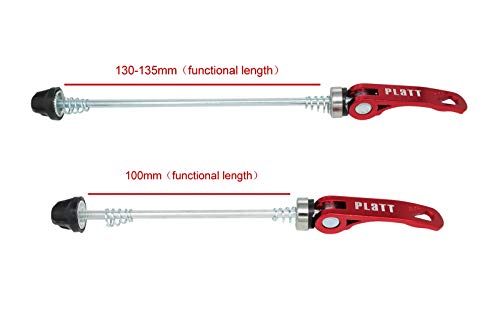 Platt Bike Wheel Hub Skewers Mtb Quick Release Skewers Front And Rear Axle Fit For Road Bike,Mountain Bike,Bmx (Red,1Pair) #TOP1
