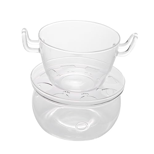 OKUMEYR 1 Set Trapezoidal Glass Butter Melt Pan for Chocolate Cheese and Includes Base for Home Kitchen Use for Parties and Baking Enthusiasts