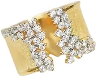 DJ || Women's Engagement Ring 2.00Ct Round Cut Lab Created Diamond Unique Classic Band Ring 14K Yellow Gold Plated Silver