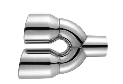 Embout d'échappement double universel entrée 2.5 pouces sortie 3" pour tuyaux pliés de voiture