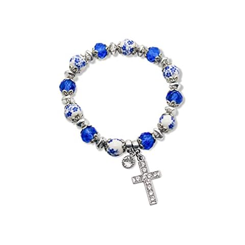 Nazareth Store Crystallized Glass Cross Bracelet Cover