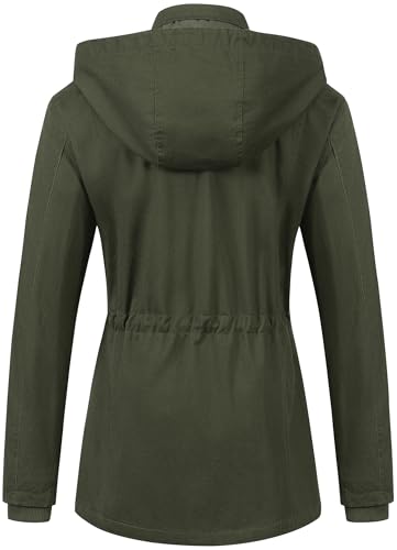 Pursky Women's Cotton Anorak Lightweight Military Jacket Warm Utility Casual Coat With Removable Hood2