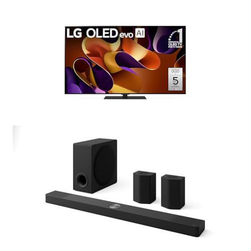 Image of LG 65-Inch Class OLED evo G4 Series Smart TV 4K Processor Flat Screen with Alexa Built-in (OLED65G4SUB, 2024),LG 9.1.5 ch. Sound Bar with Wireless Dolby Atmos Soundbar and Rear Speakers