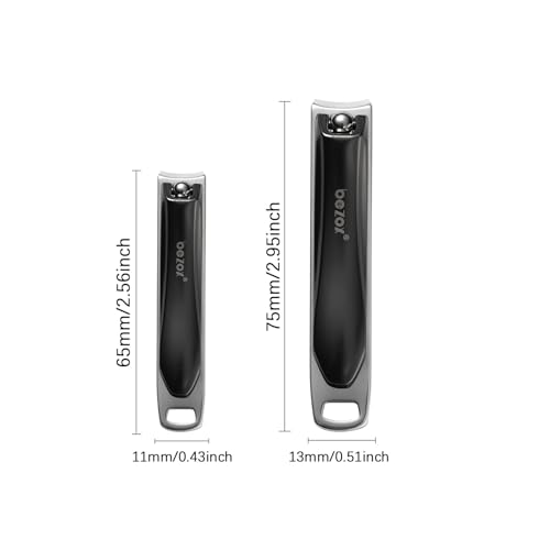 BEZOX 2 Stück Nagelknipser Set für Fingernagel & Zehennagel - Nail Clipper Fingernagel Knipser (Dermatologen entwickelt) Für jeden Nageltyp geeignet