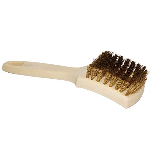 HI-TECH Industries WWBB-1 8 in. Brass White Wall Brush- Super Dense 0.75 in. Bristle