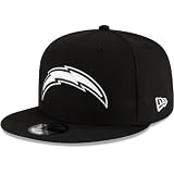 New Era NFL 9FIFTY Black White Adjustable Snapback Hat Cap One Size Fits All (Los Angeles Chargers)