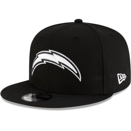 New Era NFL 9FIFTY Black White Adjustable Snapback Hat Cap One Size Fits All (Los Angeles Chargers)