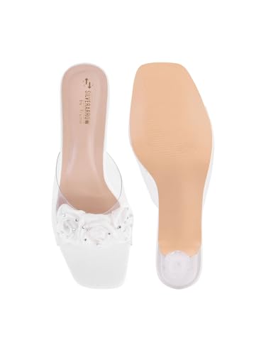 Image of SilverArrow womens Aromo Flora Fashion Sandals|Stilettos Heel Sandals With Open Back|Ethnic Wear