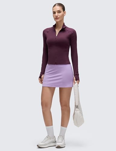 Image of CRZ YOGA Butterluxe Jackets Waist Length | Extremely Soft, Athletic, Slim Fit, Full Zip, Side Pockets, Thumb Holes, for Women