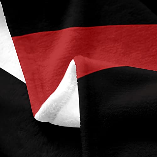 Geometry All Season,Bed Blanket Abstract Art Plush Throw Blanket, Red Black White Grey Fleece Flannel Fuzzy Blanket For Bedroom Decor Modern Line Design Queen 90"X90" #TOP4