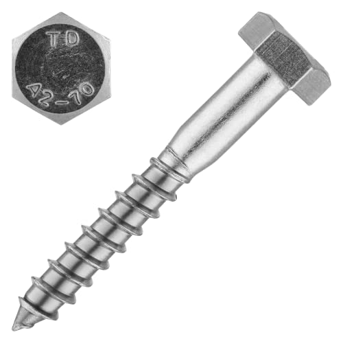 schraubenpost.de® | Sechskant Holzschrauben - 6x50 mm (50 Stück) | DIN 571 | Edelstahl A2 V2A | Schlüsselschrauben Holzbauschrauben Wiener Schrauben Cover