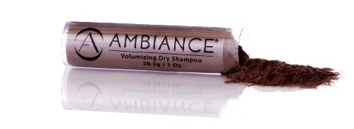 Ambiance Natural Dry Shampoo Powder Refill for Dark Hair - Non Aerosol Travel Size Brunette Tinted Shampoo - Non Toxic, Benzene Free - Volumizing, Refreshes Oily Hair & Covers Roots Between Colorings
