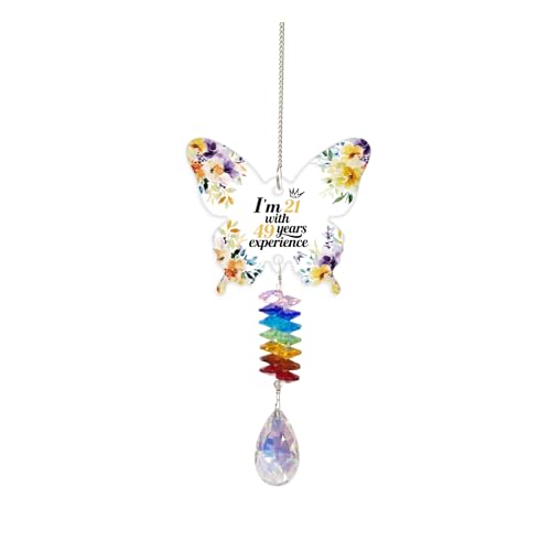 GLOBLELAND 70th Birthday Gifts Crystal Suncatcher Gifts for Friend Flowers Sun Catcher Gifts Birthday Butterfly-Shaped Crystal Suncatcher for Grandmother Friends Mother's Day by GLOBLELAND - Image 8