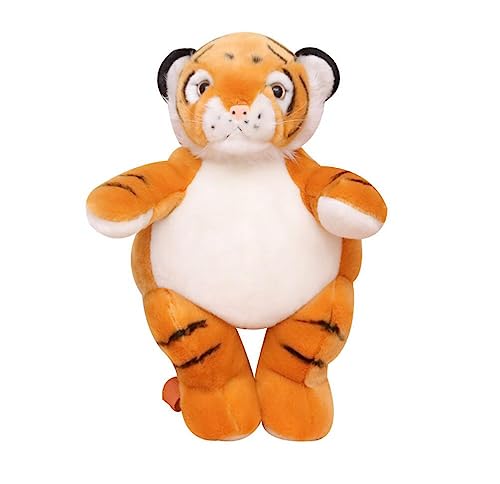 Image of Women Animal Teddy Bear Plush Backpack with Adjustable Straps (Yellow Tiger)