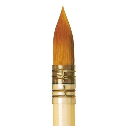 Image of da Vinci Watercolor Series 488 CosmoTop Spin Paint Brush, Round Synthetic with Lacquered Natural Handle, Size 8 (488-08)