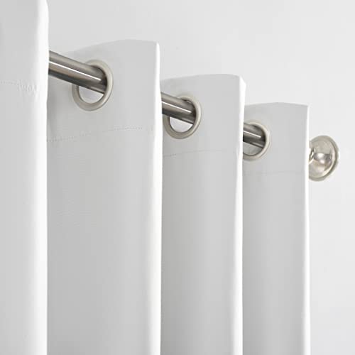 Sun Zero Columbia Thermal Insulated 100% Blackout Grommet Curtain Single Panel, 50" X 84", White #TOP2