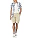 Amazon Essentials Men's Slim-Fit Short-Sleeve Poplin Shirt, Navy White Large Plaid, X-Large