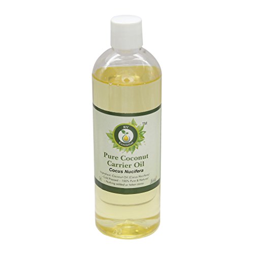 R V Essential Pure Coconut Carrier Oil 100ml (3.38oz)- Cocus Nucifera (100% Pure and Natural Cold Pressed)