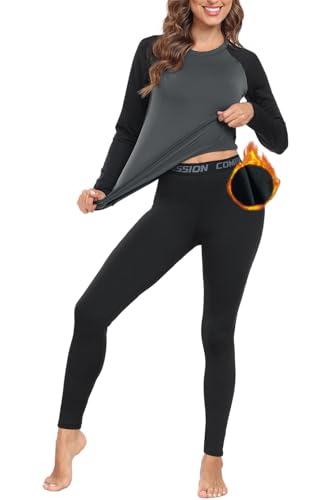 CheChury Thermounterwäsche Damen Atmungsaktiv und Thermowäsche Set Damen Funktionsunterwäsche Warm und Flexibel Winter Skiunterwäsche Set Damen Warme Unterwäsche für Hause und Wintersport,Hellgrau,M CheChury Thermounterwäsche Damen Atmungsaktiv und Thermowäsche Set Damen Funktionsunterwäsche Warm und Flexibel Winter Skiunterwäsche Set Damen Warme Unterwäsche für Hause und Wintersport,Hellgrau,M