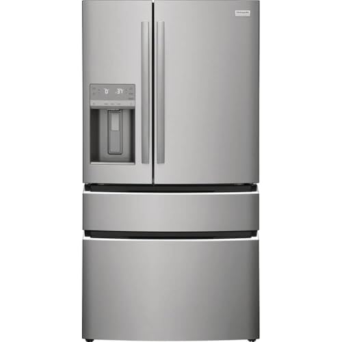 Frigidaire 36 Inch Freestanding French Door Refrigerator with 26.3 cu. ft. Total Capacity,Custom-Flex Drawer, Gallon Bins, and External Ice/Water Dispenser in Stainless Steel GRMS2773AF