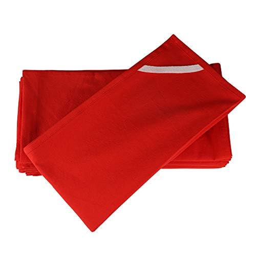Lot de 12 torchons de cuisine (68,6 x 68,6 cm), 100 % coton, très absorbants, multi-usages pour broderie – Rouge