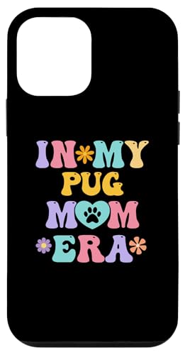 Carcasa para iPhone 12 mini In My Pug Mom Era Funny Retro Groovy Pug Lindo Dueño de Perro