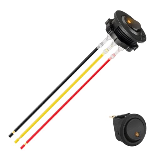 Interruptor De Basculación Eléctrico - Inversor Tripolar, Precableado | Unidad LED con voltaje 12 V, Solución De Control Resistente Para Motor, Marina, Calefacción, Tablero De Instrumentos, Bomba