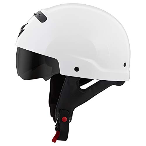 Scorpionexo Covert Open Face Half Shell 3/4 Mode Motorcycle Helmet Dot Approved Solid Adult Unisex (Gloss White - Large) #TOP5
