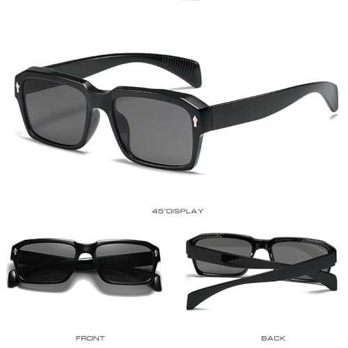 Lunettes de soleil rectangulaires tendance verres dégradés gris protection UV400