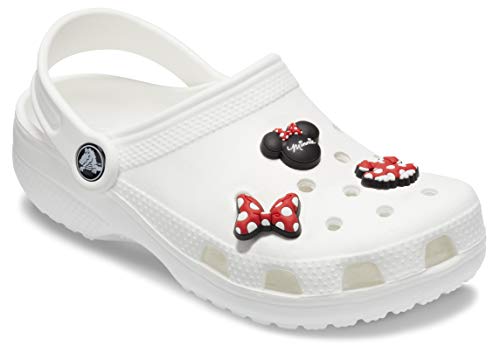 Crocs Classic Clog | Comfortable Slip On Water Shoes, White, 7 Women/5 Men Shoe Charm 3-Pack | Personalize With Jibbitz, Minnie Mouse, Small #TOP11