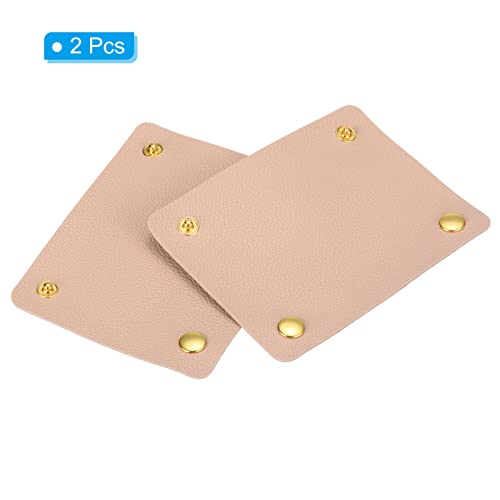 PATIKIL Luggage Handle Wrap, 2 Pack PU Handbag Grip Cover Protector Identifier with Clasp for Suitcase Grocery Shopping Bag Apricot - Image 3