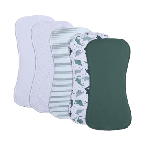 Image of Gelisite Baby Burp Cloths, Soft Absorbent Towel, Unisex, Easy to Use, 5 Pack (Green)