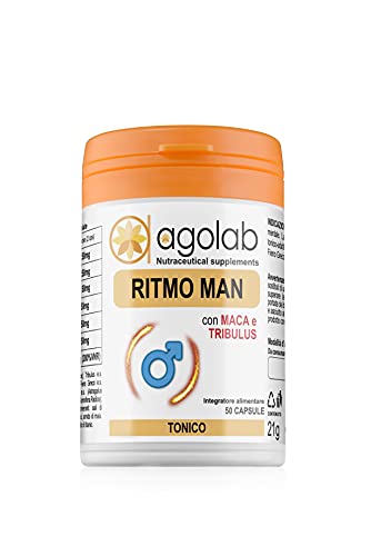 RITMOMAN Uomo Maca Peruviana - Integratore Energizzante Alto Dosato con Maca Puro, Tribulus e Fieno Greco, Ricco di Vitamine e 7 Ingredienti Naturali, Migliora Virilità e Vigore - 50 Capsule