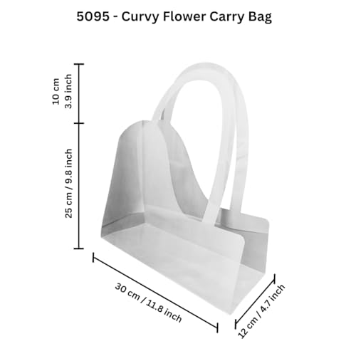 Image of OasisTransparent Gift Bag, 10pcs, Foldable, Empty, Decorative, Reusable, 30x35 cm, Multipurpose Birthday, Anniversary, Wedding, Return Gifts Hamper Packaging Transparent Curvy Bag