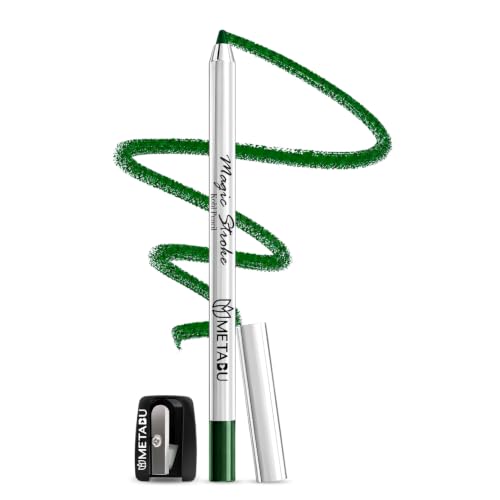 Image of Magic Stroke Kohl Kajal Pencil - Forest Green | Waterproof & Smudge Proof with Free Sharpener | 18 Hours Long Lasting | One Swipe Application Eye Makeup Pencil Enriched with Shea Butter & Vitamin - E