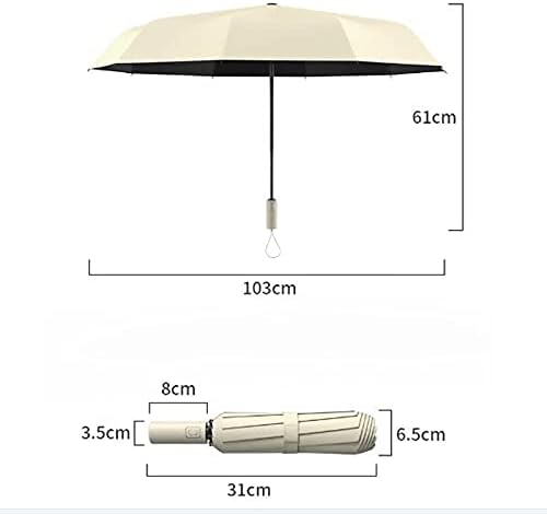 Automatic Umbrella 1Pcs Automatic Open Rain Umbrella,Travel Umbrella,12 Ribs for Car Rain Outdoor Use Beige, Black, Blue, Yellow Umbrella (Black 40in x24in)