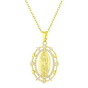 [Njdkadey] Elegant Religious Pendant Necklace, Adjustable Chain Necklace, Unisex Necklace, Religious Neck Jewelry, Suitable for Couples, Adjustable Chain Necklace