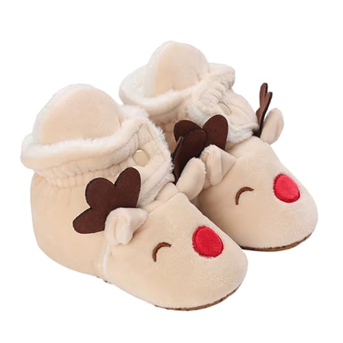 Image of AvoDovA Infant Halloween Christmas Booties Soft Baby Pumpkin Santa Claus Winter Warm Fleece Slippers Snow Boots Crib Shoes