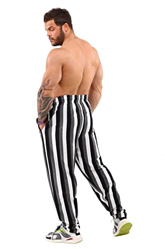 Big Sam Sportswear Company Pantaloni Larghi Da Uomo Allentati Vestibilità Spogliata Palestra Allenamento Pantaloni Della Tuta Con Tasche, Bianco, L - 4