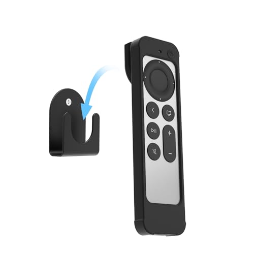 Coque Apple TV 4K anti-perte et antichoc avec emplacement AirTag et support mural noir IFCASE