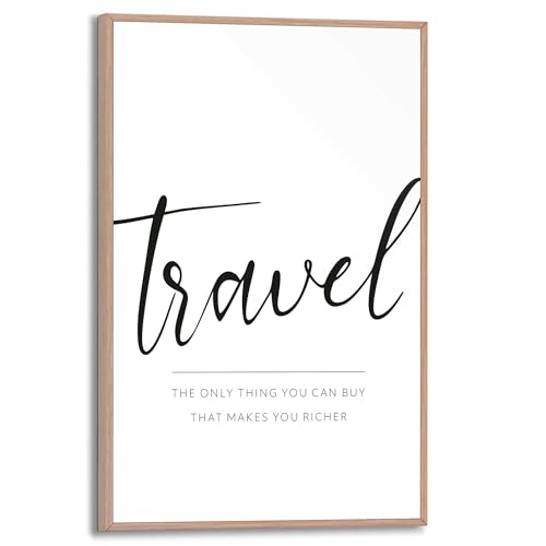 REINDERS Gerahmtes Bild, Reisen, Home Office, Bilder, Wanddeko, Room Decor, MDF, Schwarz-Weiß, 30 x 20