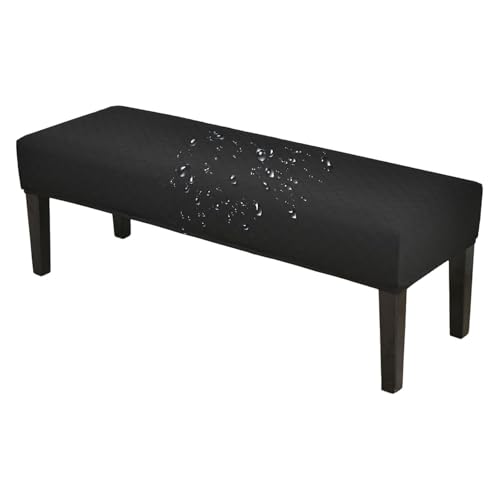 Housse de banc extensible imperméable noire lavable pour protection meuble - 2