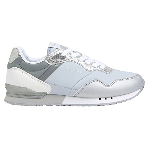 Pepe Jeans Damen London Albal W Sneaker, Grey (Silver), 38 EU