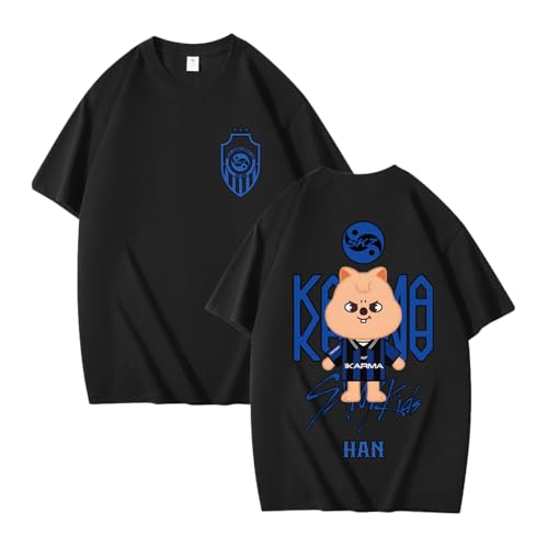 NCTCITY Hombre Mujer Camisetas de Manga Corta Stray Kids Karma Lindo Animal Impreso Unisexo Casual T-Shirts tee Tops BangChan Lee Know Changbin Hyunjin Han Felix Seungmin I.N
