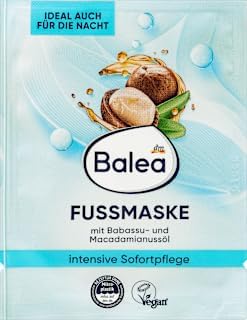 Maska do stóp z babassu i olejkiem z orzechów makadamia, 15 ml, niemiecka marka DM - kompatybilna z balea, Fußmaske mit Babassu- & Macadamianussöl, 15 ml