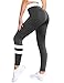 Wayleb Pantalones Deportivos para Mujer Mallas Leggings Cintura Alta Suaves Elásticos Transpirables Pilates Yoga Pants Fitness,Gris Oscuro + Blanco,S